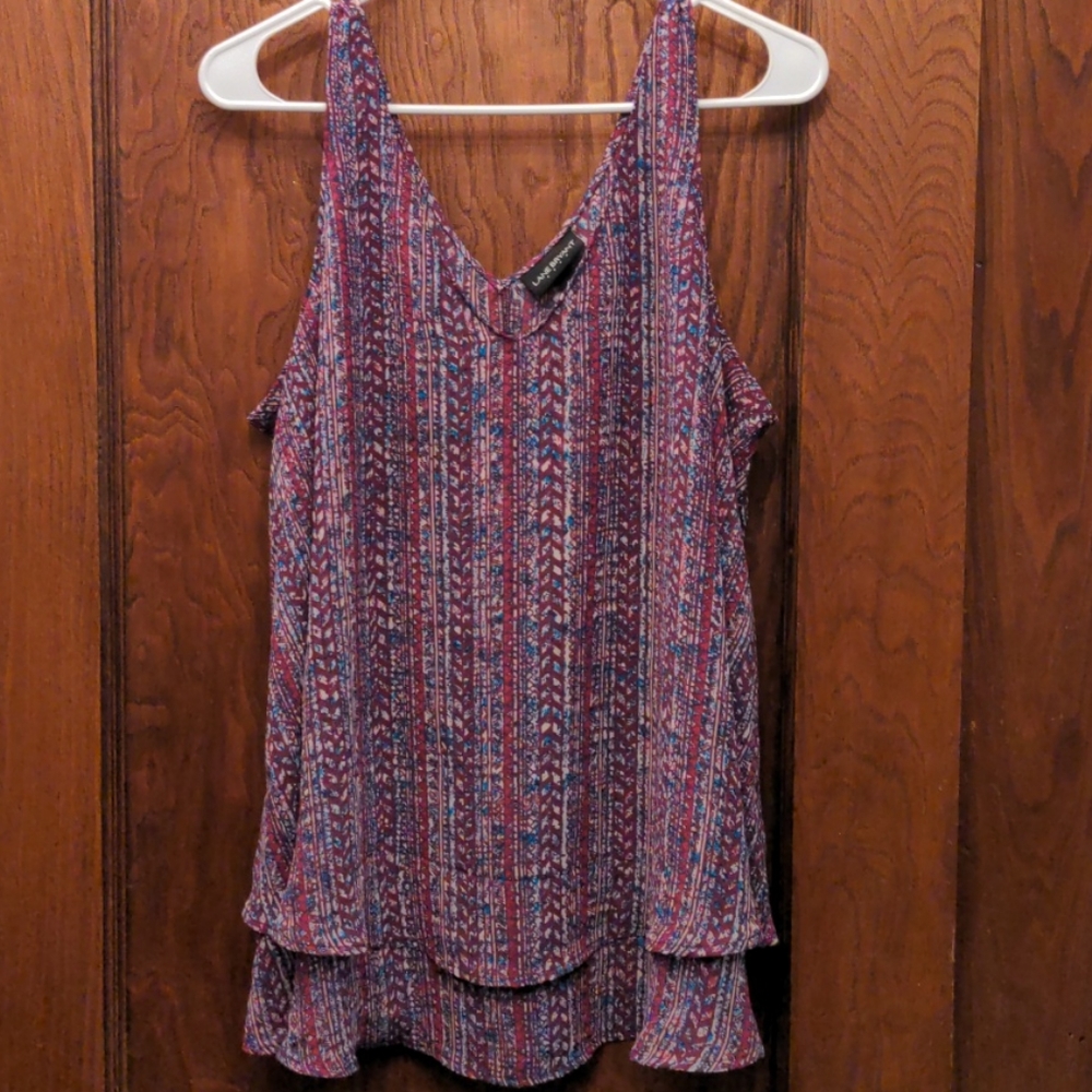 Lane Bryant size 16 Purple Tribal Print Blouse